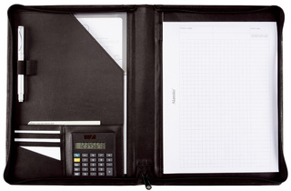 Alassio Schreibmappe CATANA, DIN A4, Lederimitat, schwarz