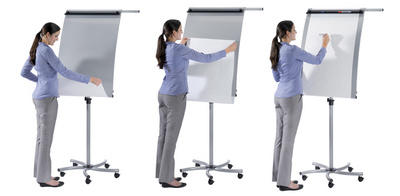 FRANKEN Flipchart EUROLine Mobil, silber, 700 x 1.030 mm