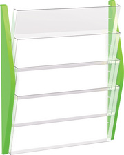 helit 4er Wand-Prospekthalter the arc, DIN A3 quer, silber