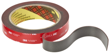 3M VHB Hochleistungsklebeband 4611F, 19 mm x 3 m, grau