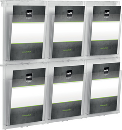 helit Wanddisplay the placativ, 3 x DIN A4 hoch, glasklar