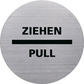 helit Piktogramm the badge DRÜCKEN/PUSH, rund, silber