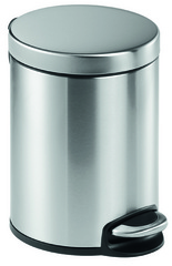 DURABLE Tret-Abfalleimer Edelstahl, rund, 5 Liter, silber