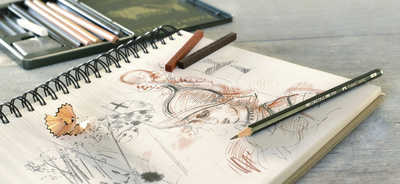 FABER-CASTELL 128300 Künstlerkreide PITT, schwarz gebrannt medium Farbe 199 med.gebr.