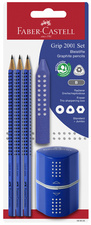 FABER-CASTELL Bleistift GRIP 2001 Set, rot Blister
