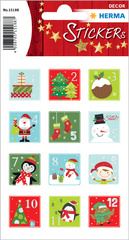 HERMA Weihnachts-Sticker DECOR Sterne, gold mit Ziffern