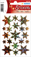 HERMA Weihnachts-Sticker DECOR Sterne, silber, Holografie