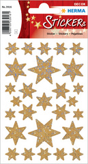 HERMA Weihnachts-Sticker DECOR Sterne, silber, Holografie