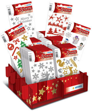 HERMA Weihnachts-Sticker MAGIC Glanz & Glittery, Display