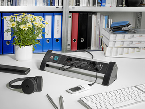 brennenstuhl Steckdosenleiste Alu-Office-Line, 4-fach