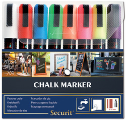 Securit Kreidemarker ORIGINAL MEDIUM, 8er Etui, Erdfarben