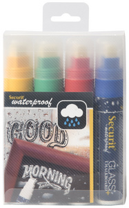 Securit Kreidemarker WATERPROOF LARGE, 4er Etui, sortiert