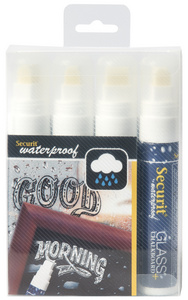 Securit Kreidemarker WATERPROOF LARGE, 4er Etui, sortiert