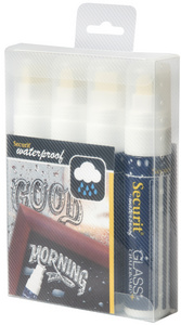 Securit Kreidemarker WATERPROOF LARGE, 4er Etui, sortiert