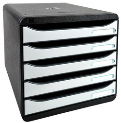 EXACOMPTA Schubladenbox BIG-BOX PLUS, 5 Schübe, karminrot