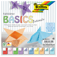 folia Faltblätter Basic Intensiv, 150 x 150 mm, 50 Blatt