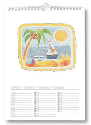 folia Kreativ-Wandkalender, DIN A4, weiß