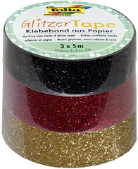folia Deko-Klebeband Glitzer-Tape, kupfer/türkis/violett