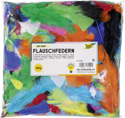folia Flauschfedern, 100 g, farbig sortiert