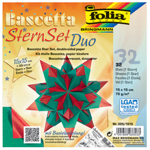folia Faltblätter Bascetta-Stern, 150 x 150 mm, blau/silber