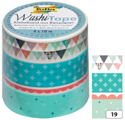 folia Deko-Klebeband Washi-Tape BLUMENREIGEN, 4er Set