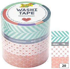 folia Deko-Klebeband Washi-Tape BLUMENREIGEN, 4er Set