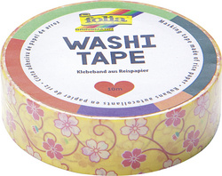 folia Deko-Klebeband Washi-Tape, Blütenranke blau