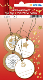 HERMA Weihnachts-Geschenkanhänger White Christmas