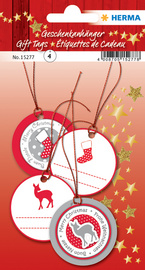 HERMA Weihnachts-Geschenkanhänger White Christmas