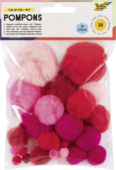 folia Pompons, 30 Stück, TON IN TON MIX Blau