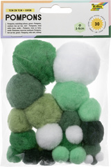 folia Pompons, 30 Stück, TON IN TON MIX Blau