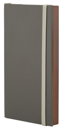 Securit Rechnungsmappe WOOD, aus Leder und Holz, grau