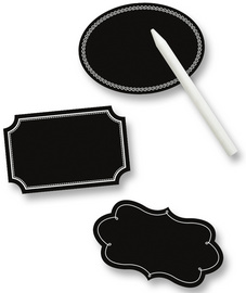 folia Tafel-Etiketten inkl. Specksteinstift, schwarz