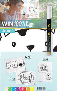 Securit Fensterschablonen-Set WINDOODLE, Tier-Motiv 2