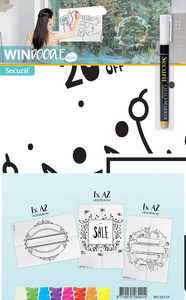 Securit Fensterschablonen-Set WINDOODLE, Motiv: Shop