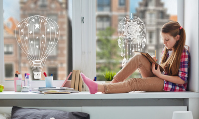 Securit Fensterschablonen-Set WINDOODLE, Kids-Motiv