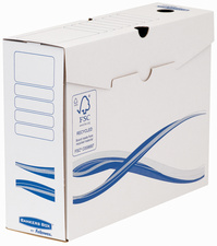 25er Pack Fellowes BANKERS BOX Basic Archiv-Schachtel, blau, (B)80 mm