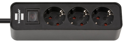 brennenstuhl Steckdosenleiste Ecolor 3-fach, schwarz / rot