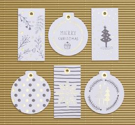 folia Geschenkanhänger Weihnachten Hotfoil, inkl. Schnur