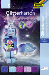 folia Glitterkarton Ice, 240 x 340 mm, 300 g/qm
