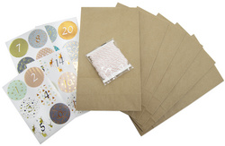 folia Adventskalender Papiertüten blanko, weiß