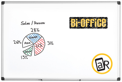 Bi-Office Weißwandtafel Maya, 600 x 450 mm, emailliert