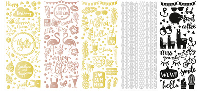 folia Relief-Sticker GANZJAHR, Blattformat: 100 x 240 mm