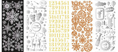 folia Relief-Sticker WEIHNACHTEN, Blattformat: 100 x 240 mm
