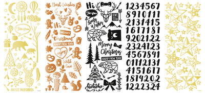 folia Relief-Sticker WEIHNACHTEN, Blattformat: 100 x 240 mm