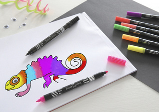 FABER-CASTELL Doppelfasermaler Neon, 10er Etui