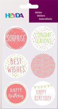 HEYDA Geschenke-Sticker Birthday, Durchmesser: 40 mm