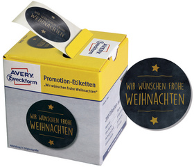 AVERY Zweckform Promotion-Etiketten Weihnachten, schwarz