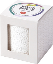 folia Deko-Bordüre Washi-Dekor BLÜTEN, 50 mm x 5 m, weiß