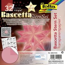 folia Faltblätter Bascetta-Stern, 150 x 150 mm, rosa